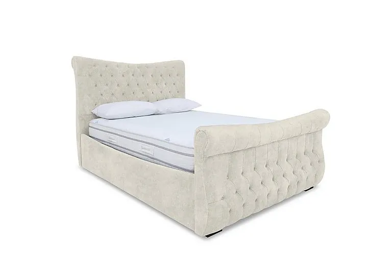 Lance Right Hand Side Opening Ottoman Bed Frame - Super King - Lace Ivory