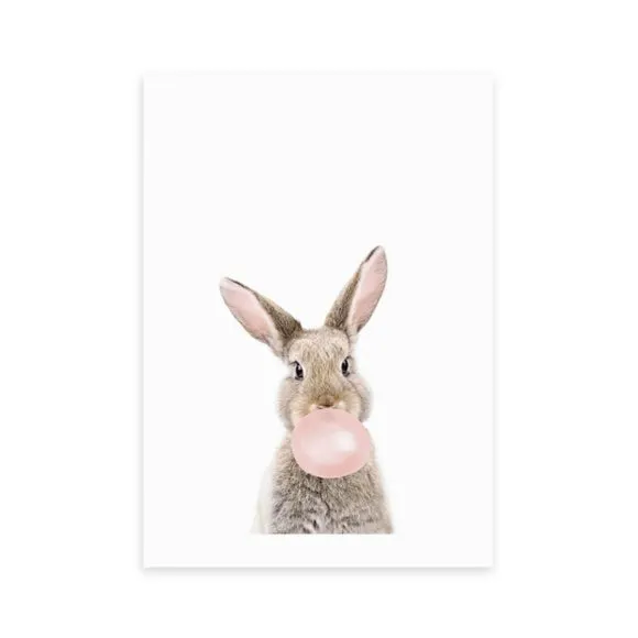 East End Prints Bubble Gum Bunny Print by Sisi and Seb 2