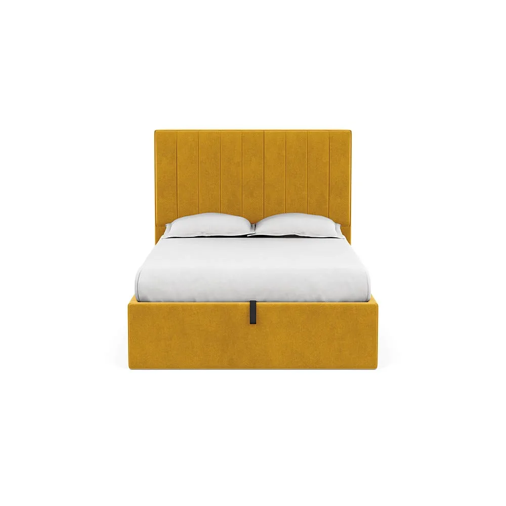 Heal's Retta Headboard (Lift Storage) Double Smart Luxe Velvet Canary 1