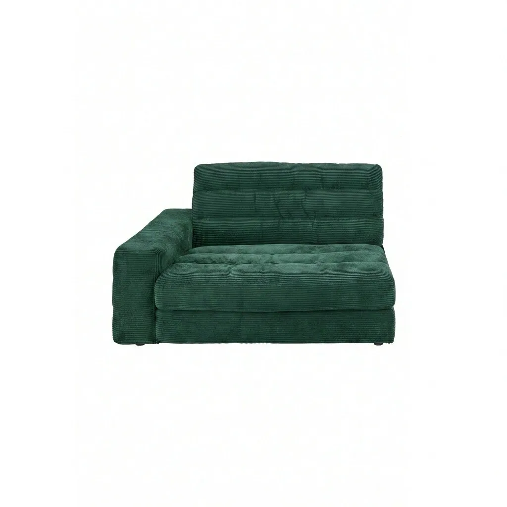 Twain Medium 1.5 Seater Armrest Left Modular Sofa, Green Fabric | Barker & Stonehouse 2