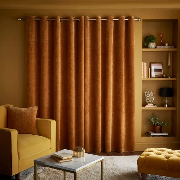 Luxe Textured Chenille Eyelet Curtains 4