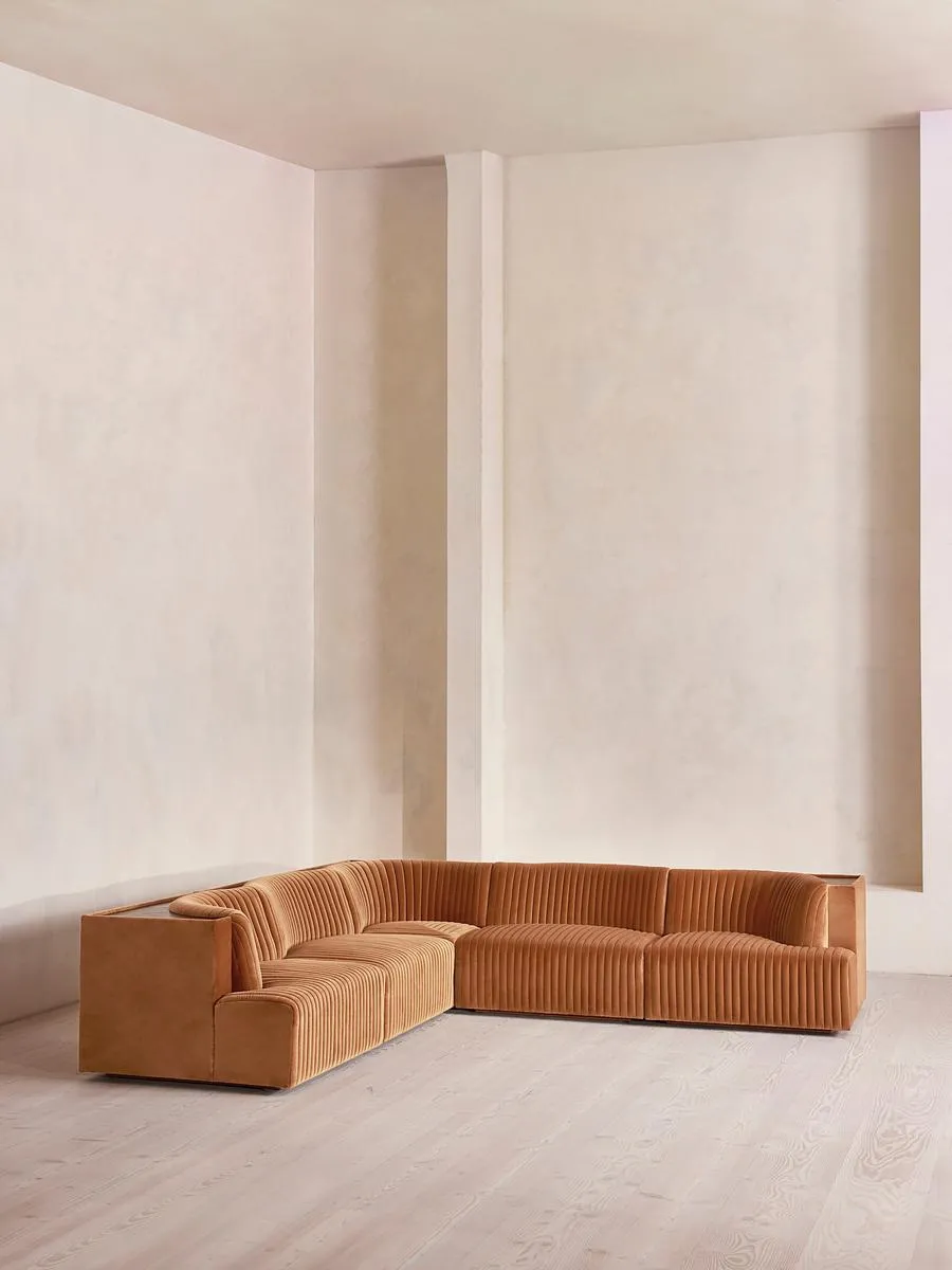 Hamish Modular Sofa, Corner Sofa, Velvet, Antique Rose