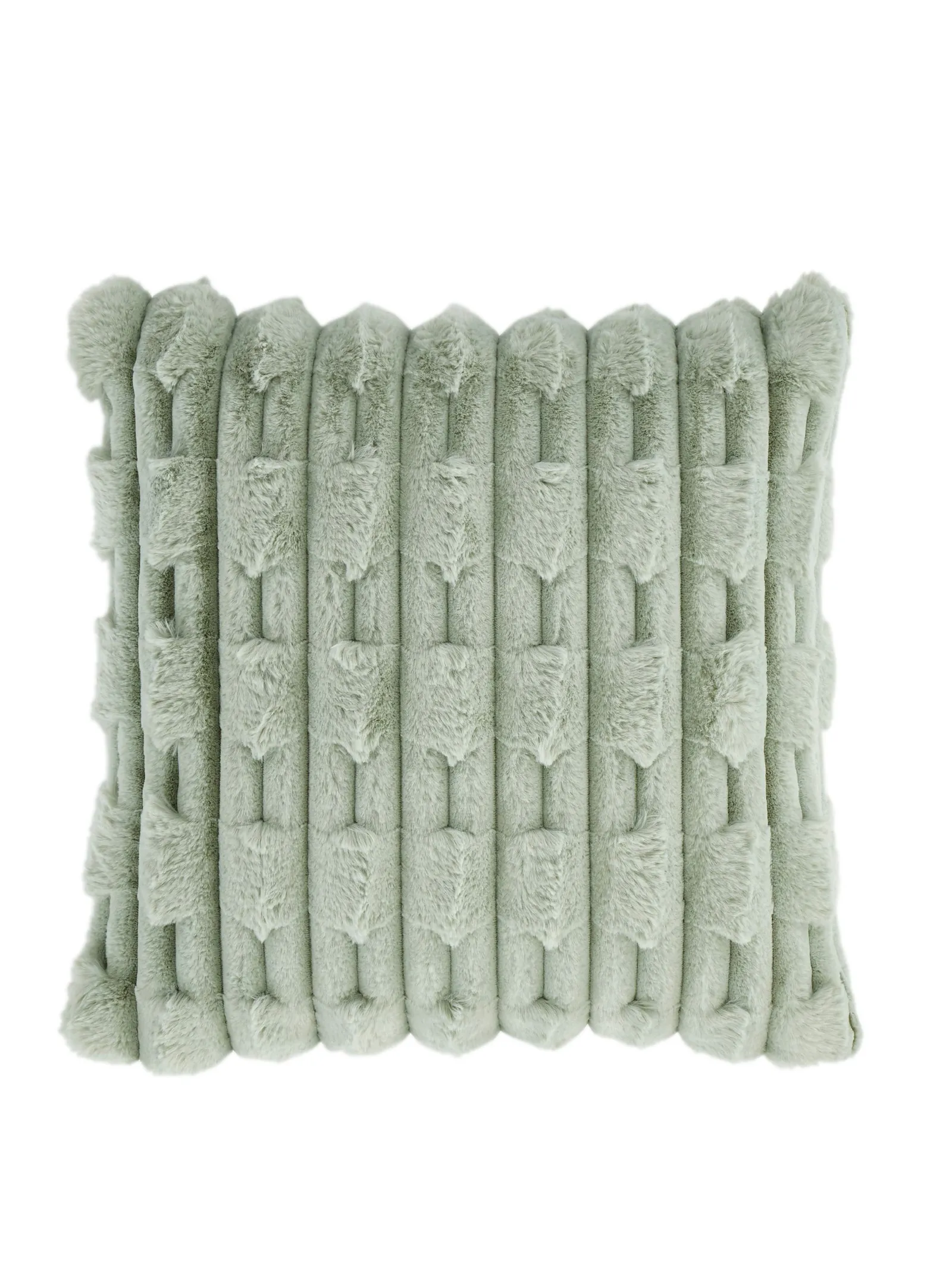 Bianca 'Carved Faux Fur' Cushion in Green 4