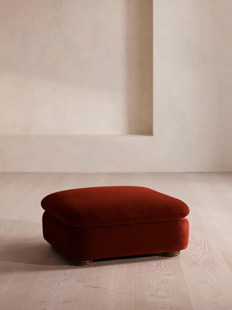 Rava Ottoman, Velvet, Rust