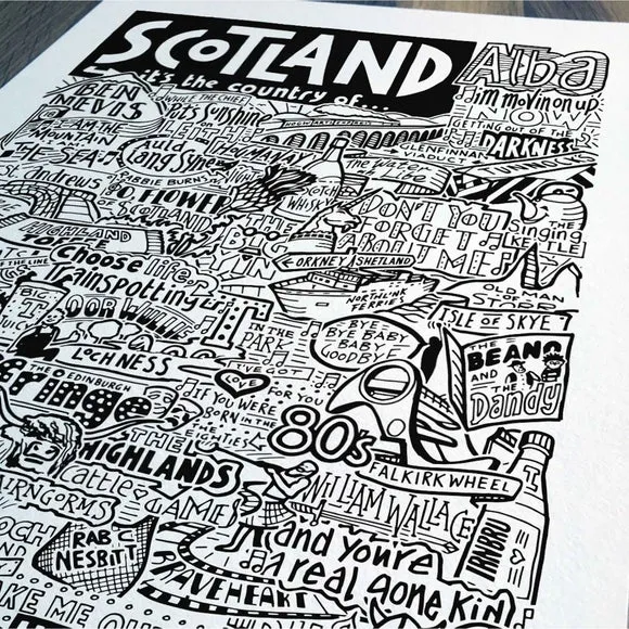 Sketchbook Design Scotland Landmarks Framed Print 2