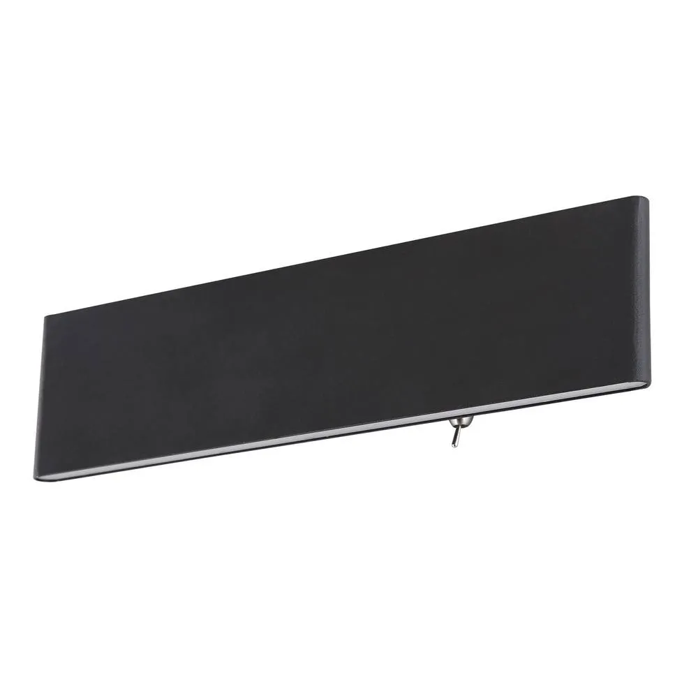 Globo Siegfried Large Black Switched Wall Light, Black 2