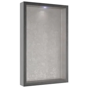 Concept Pre-finished Metallic Aluminium Effect Recessed Bathroom Storage Unit 1600 x 350 x 180mm