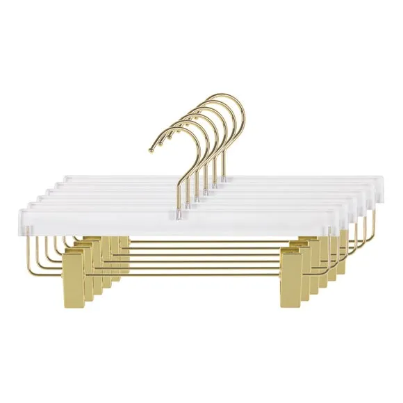 Set of 6 Crystal Acrylic Trouser Hangers 3