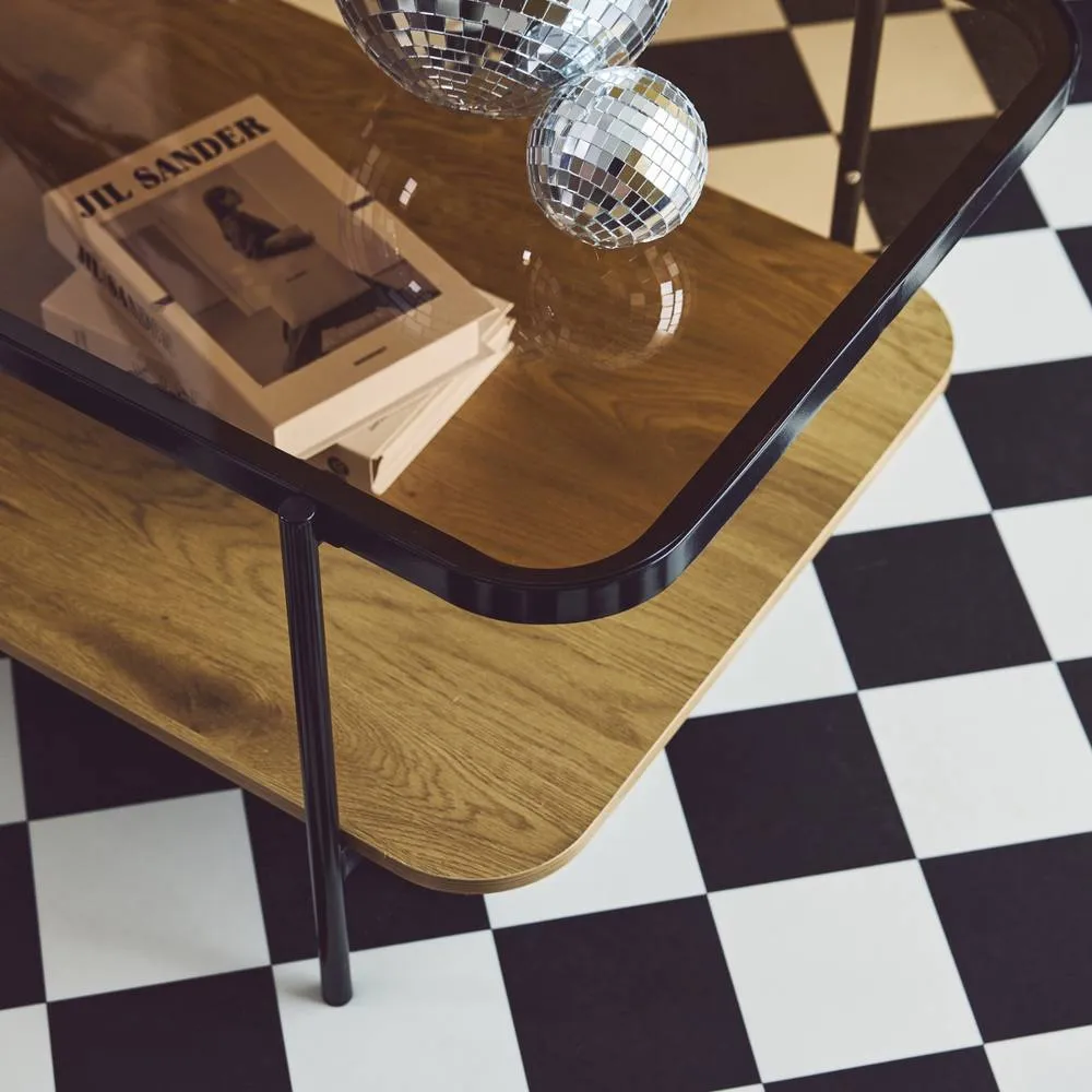 sweeek Vintage Coffee Table With Black Metal & Wood Effect in Light Brown 4