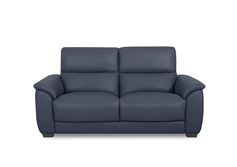 Saffron Leather 3 Seater Sofa - BV Ocean Blue