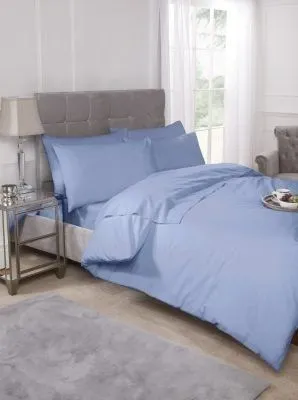 New Edge Blinds Percale Duvet Set in Blue