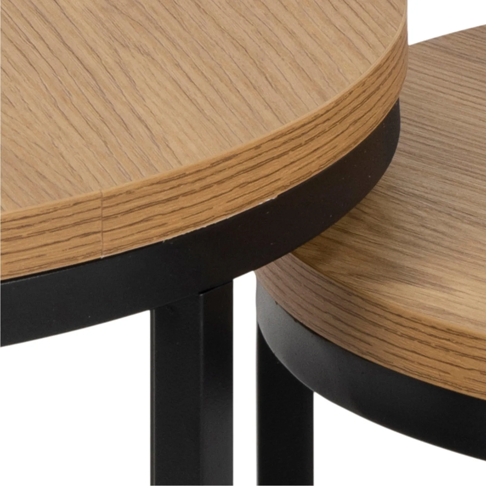 Furniture To Go Spiro Round Nest of Tables in Oak in Light Oak 6