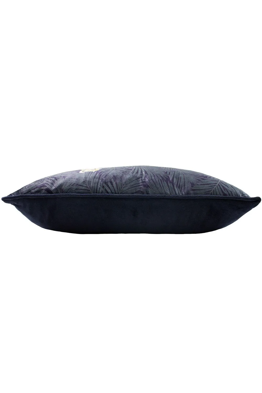 Paoletti Cheetah Forest Printed Velvet Piped Cushion in Navy 3
