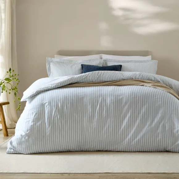 The Linen Yard Hebden Reversible 100% Cotton Duvet Cover & Pillowcase Set 1