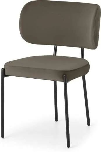 Asare Dining Chair, Latte Velvet with Black Leg