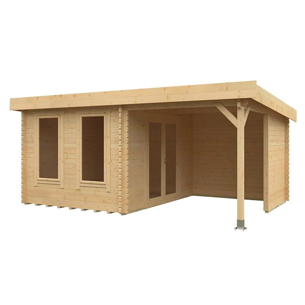 Buttercup Farm 18x12 The Lulworth 44mm Cabin - L535 x W355 x H243.8 cm in Natural
