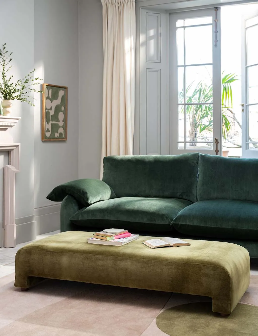 BARKER AND STONEHOUSE Orson Chenille Footstool Green