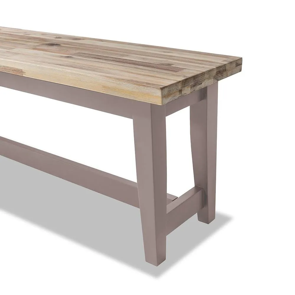 Statement Furniture Florence Solid Acacia Hardwood Dining Bench 120cm in Taupe 3