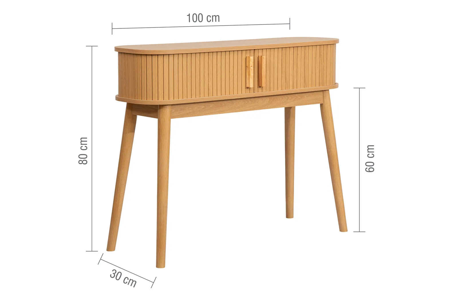 Birlea Fluted Console Table Axel in Brown 5