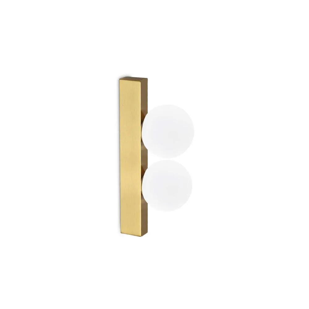 Netlighting Ping Pong 2 Light Wall Lamp Brass 500Lm 3000K in Gold