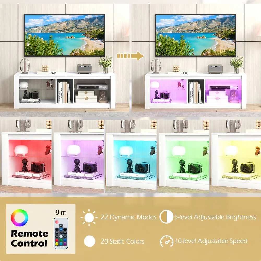 Costway Wooden TV Stand Cabinet for 65 Inch TVs Media Entertainment Center in White 5
