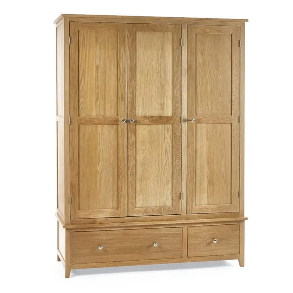 Jenkins 3 Door Wardrobe, Oak 2