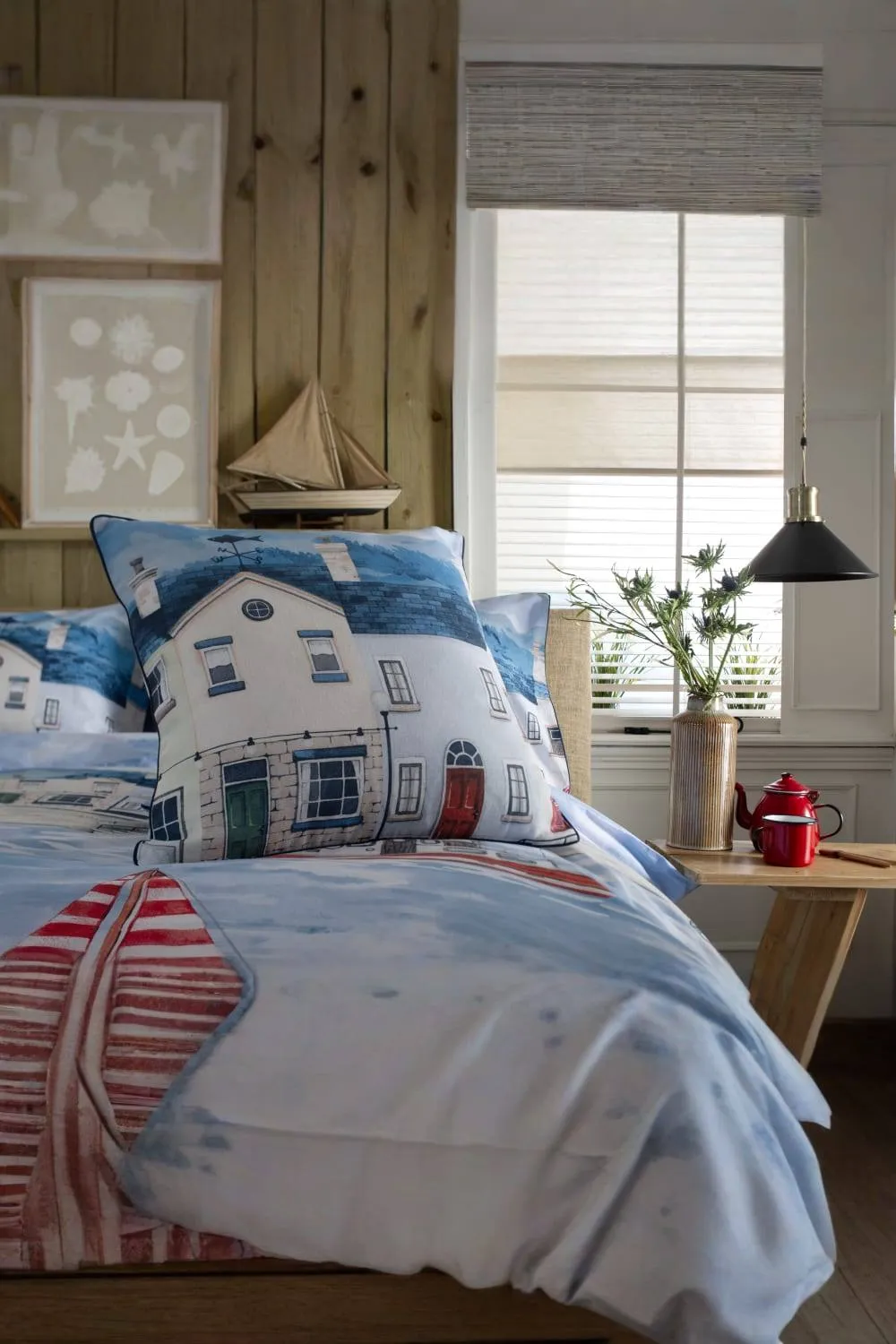 Deyongs Coastal House Print 100% cotton Cushion