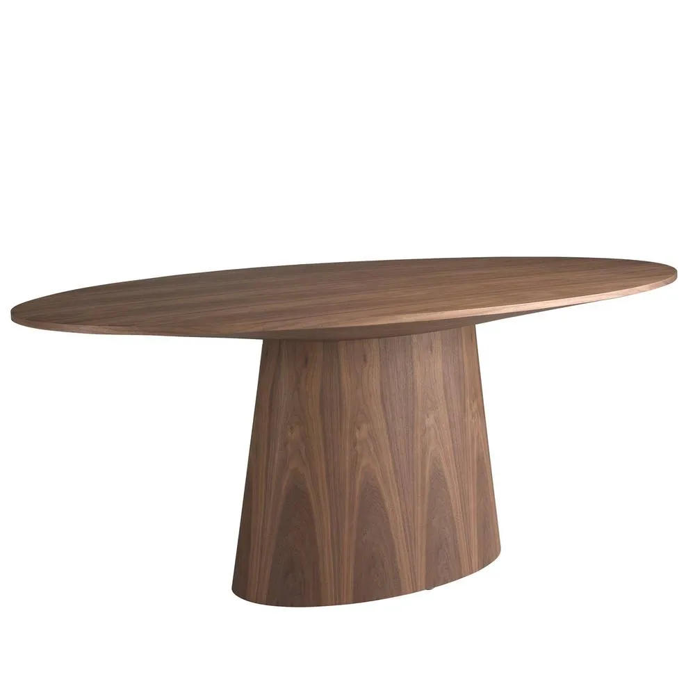 Angel Cerda Oval Walnut Dining Table, Fixed Top, 220x110x76 cm