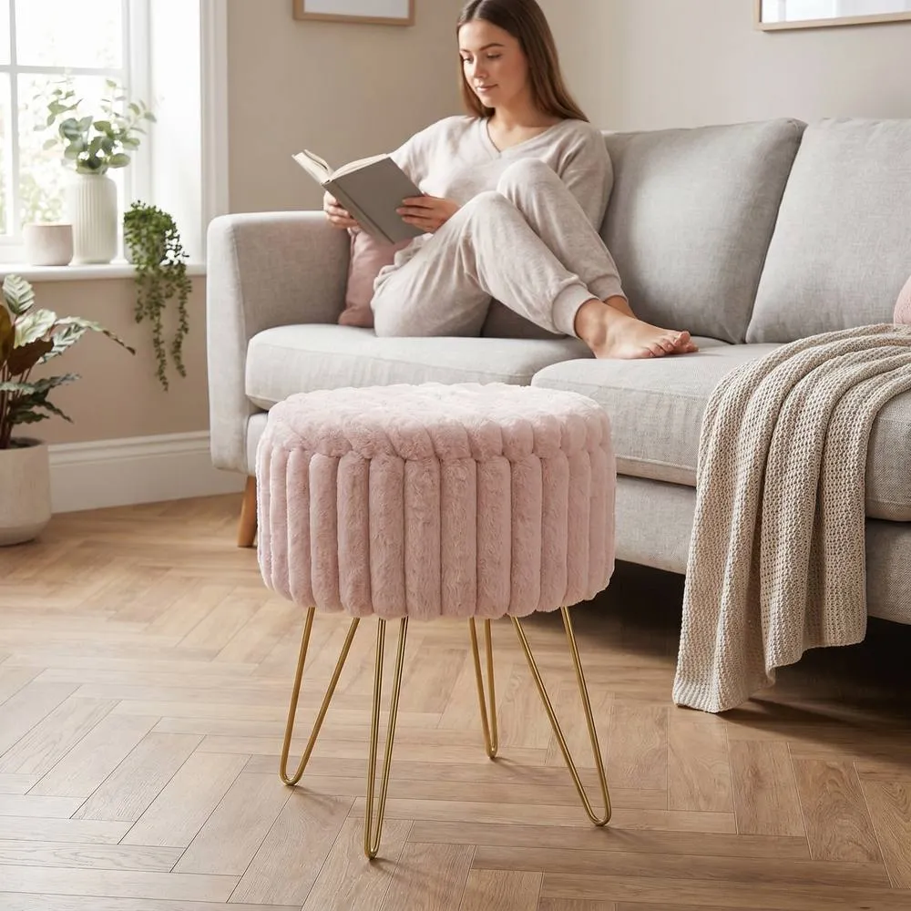 GAVENO CAVAILIA Ribbed Hairpin Storage Stool in Pink 2
