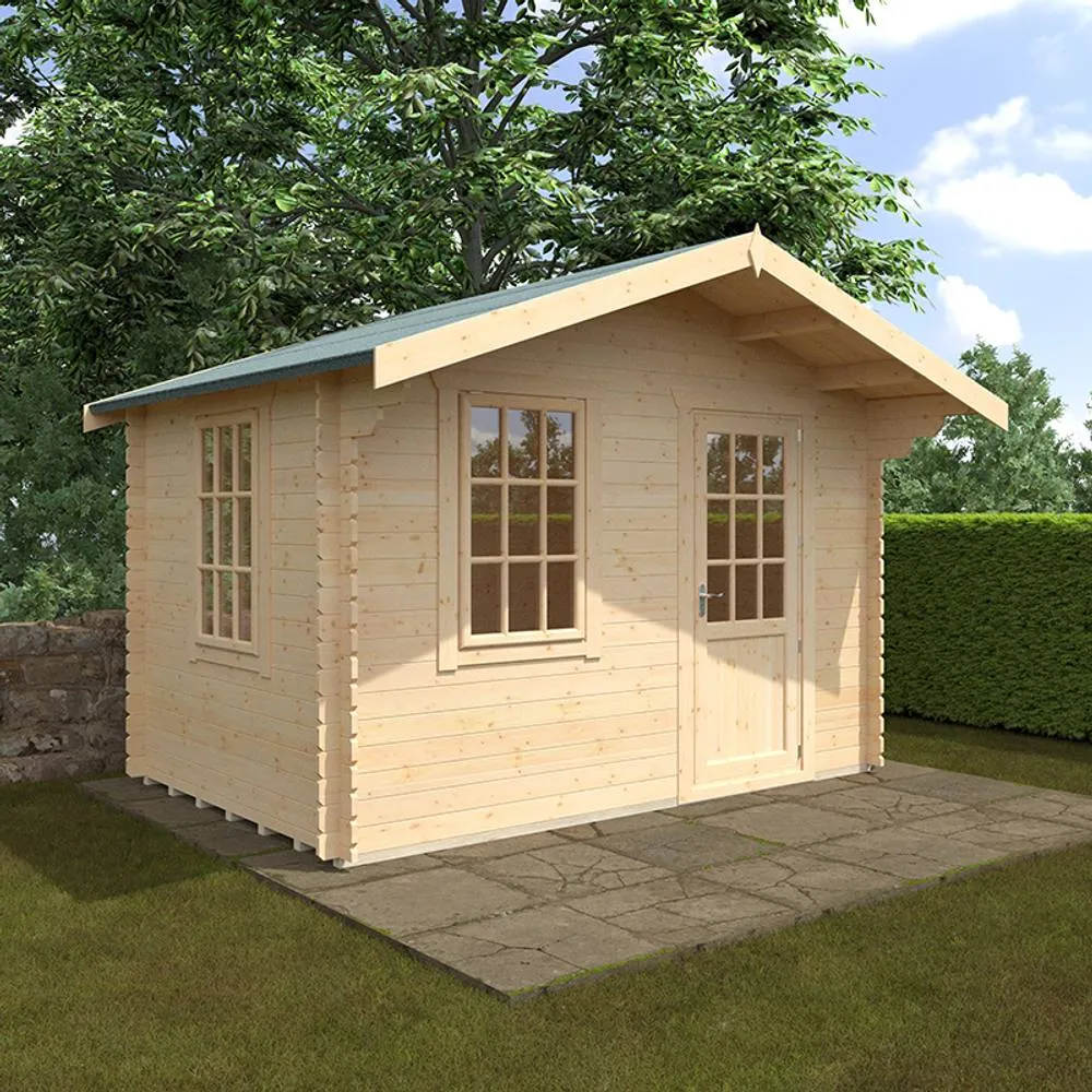Buttercup Farm 8x12 The Carrington 28mm Cabin - L235 x W355 x H271.9 cm in Natural 2