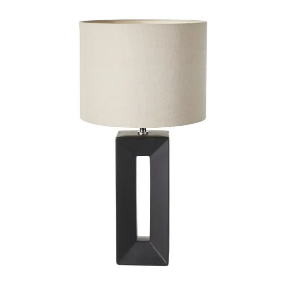 Block Tall Black Ceramic Table Lamp 2