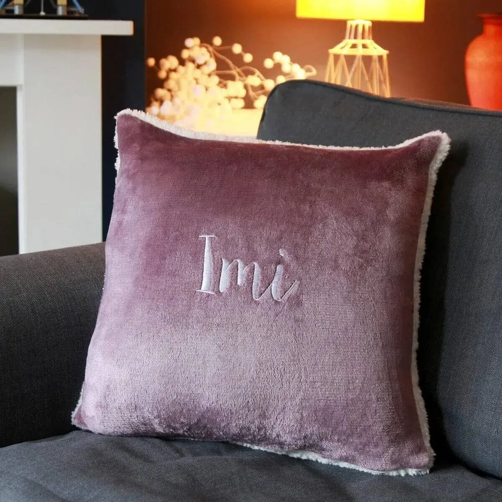 Duncan Stewart Personalised Sherpa Style Cushion in Lavender