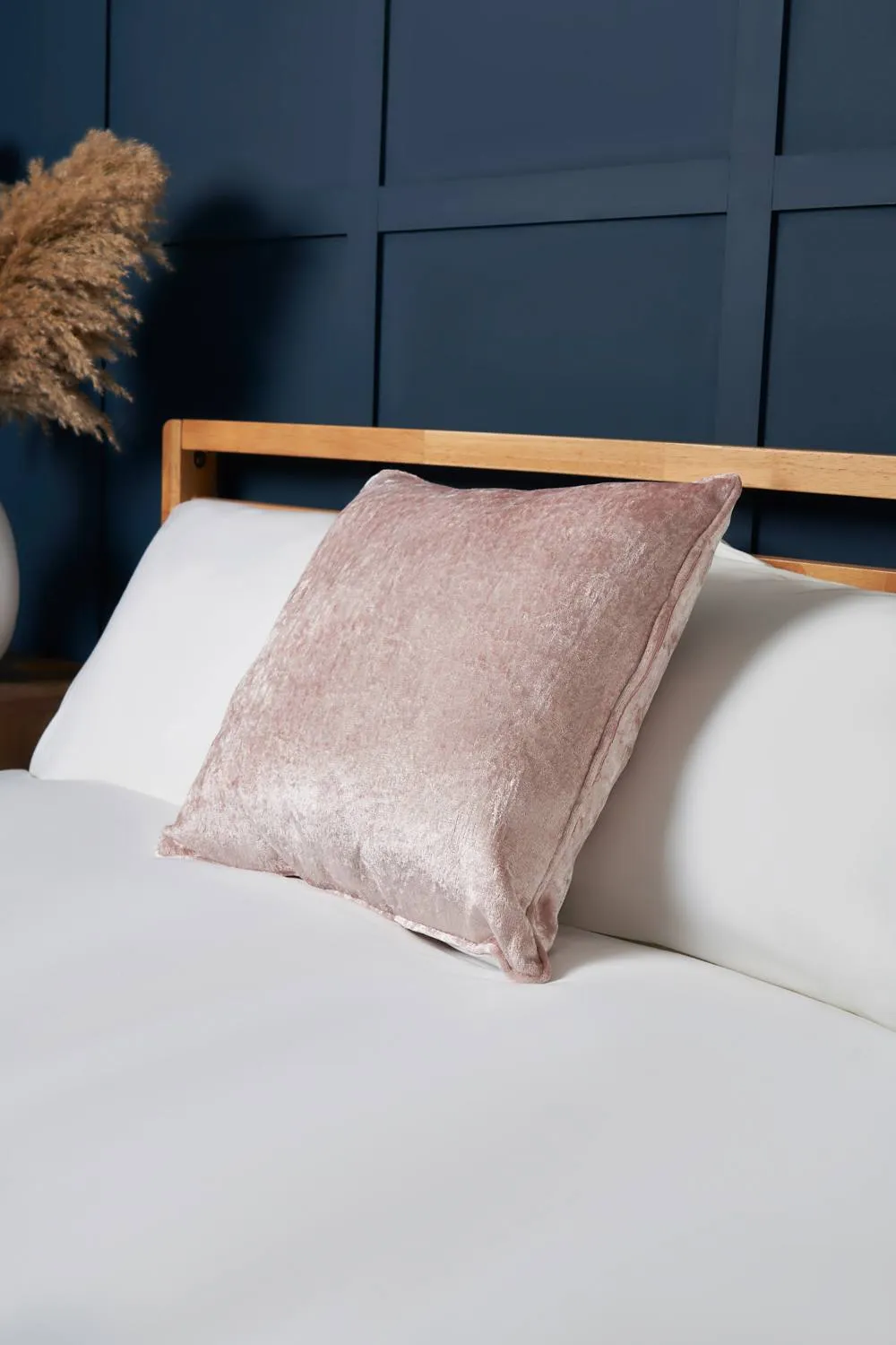BHS Crushed Velvet Cushion in Pink 1