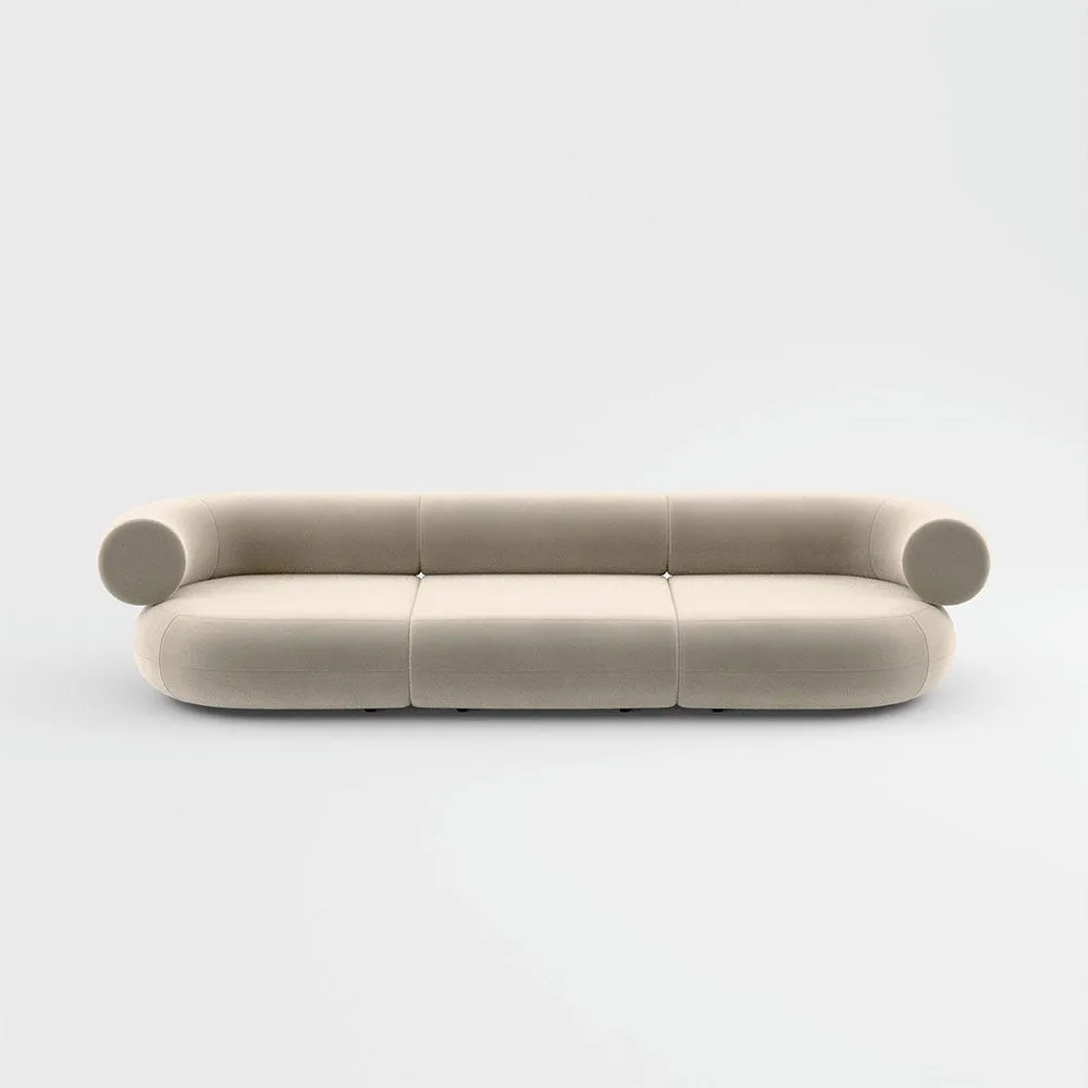 Tom Dixon Fat 3 seater Sofa in Velvet fabric pearl 106 2