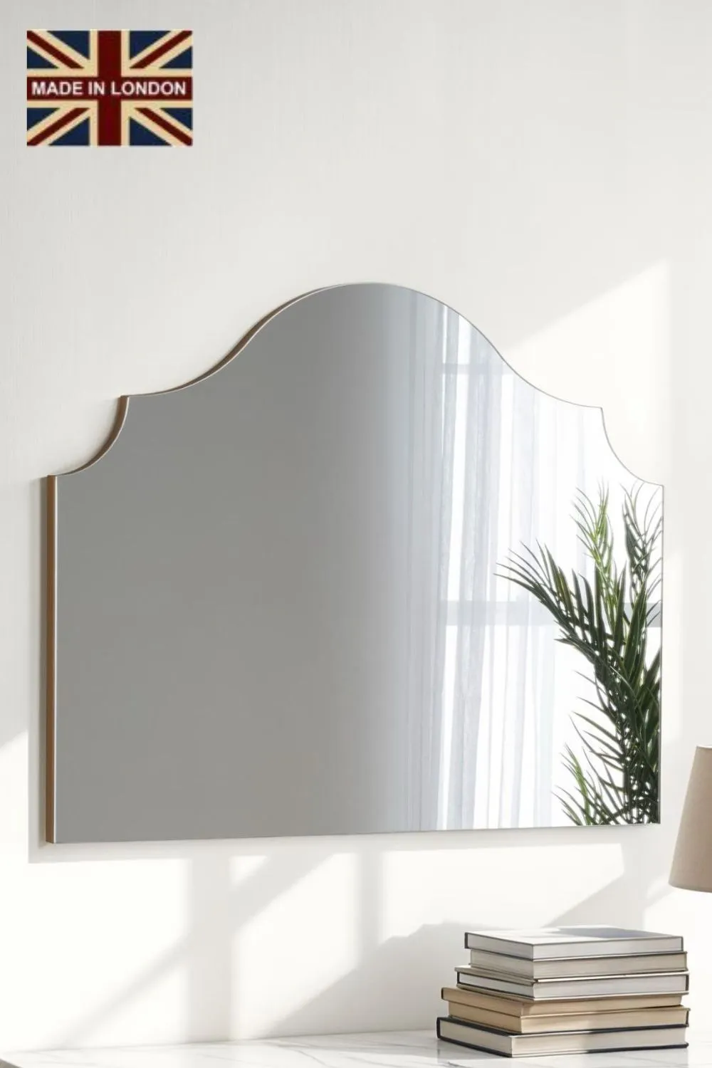 Yearn Mirrors Precious Arch Overmantle Mirror in Gold