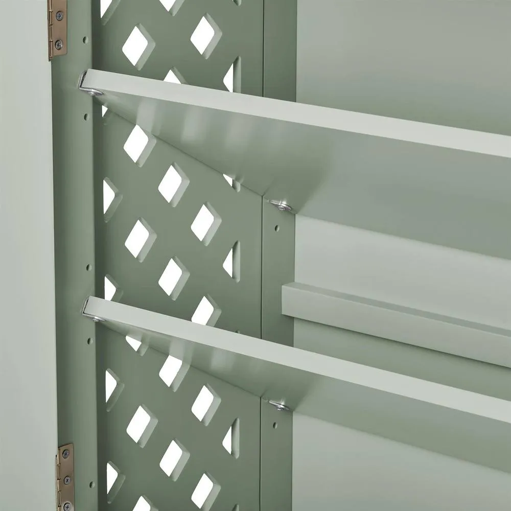 Statement Furniture Florence Shoe Storage Cabinet Wooden Shoe Rack in Light Green 6