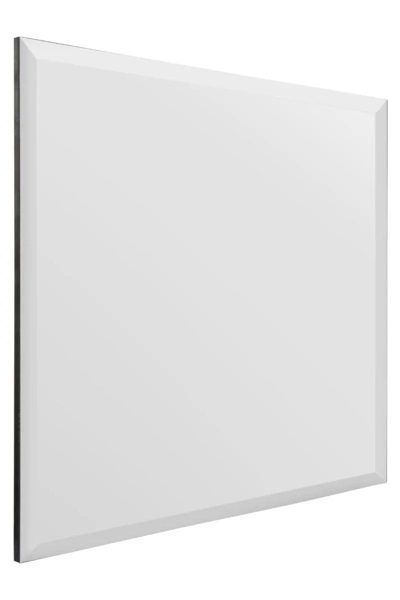 MirrorOutlet All Glass Modern Bevelled Square Wall Mirror 24" X 24" (60x60CM) in Silver 3