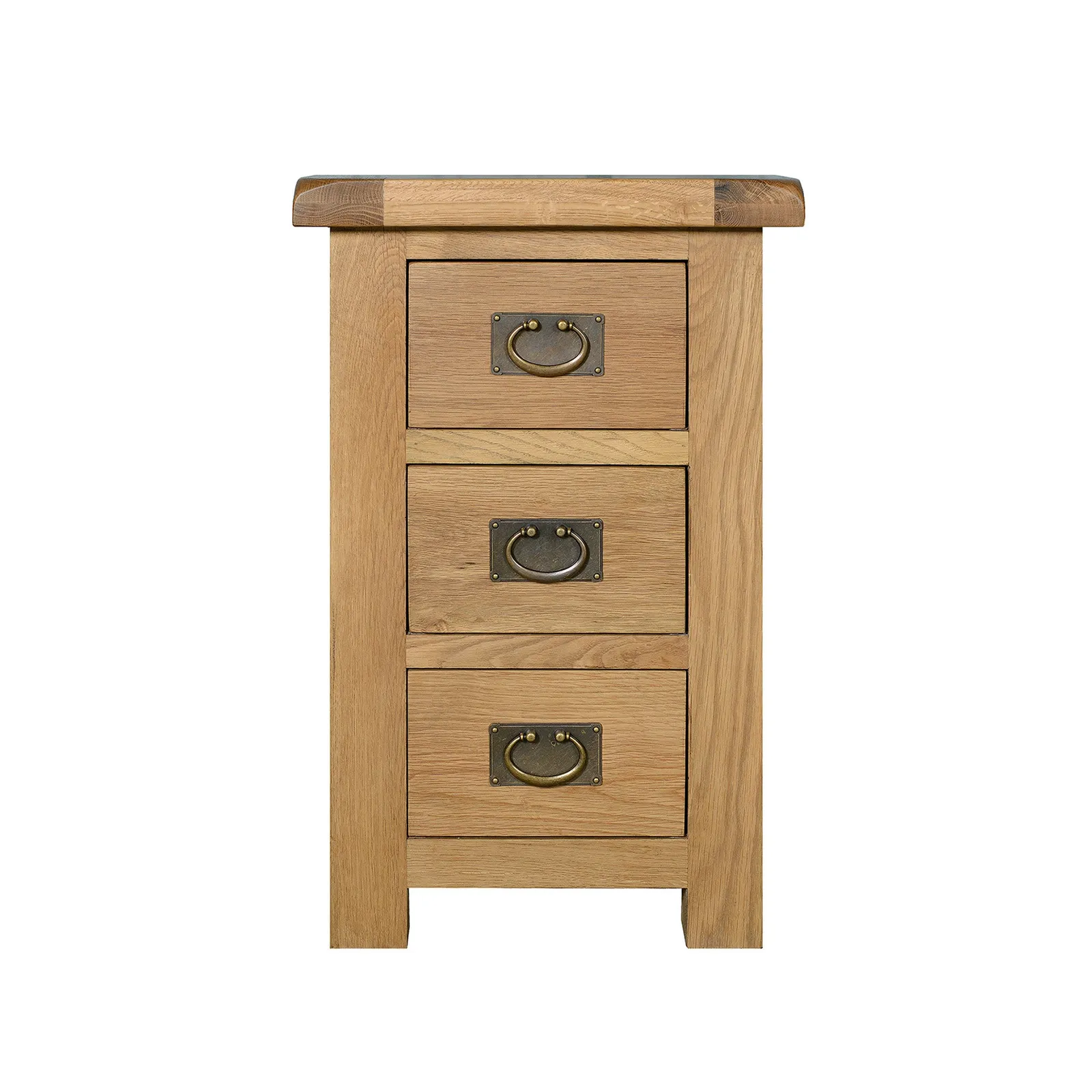 Aylesbury Oak Wide 3 Drawer Bedside Table Light Brown / Natural