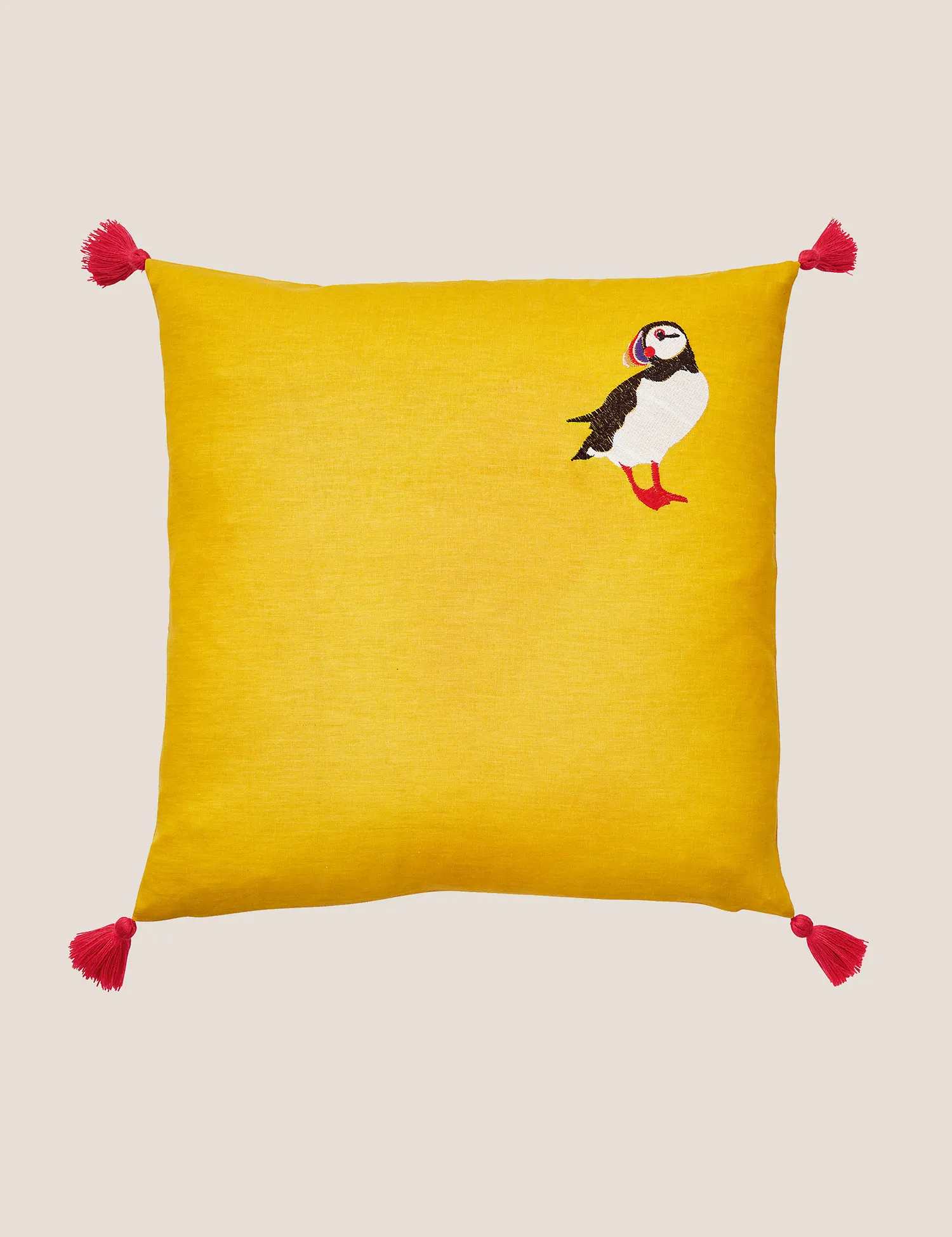 M&S Joules Cotton Rich St Ives Puffin Cushion