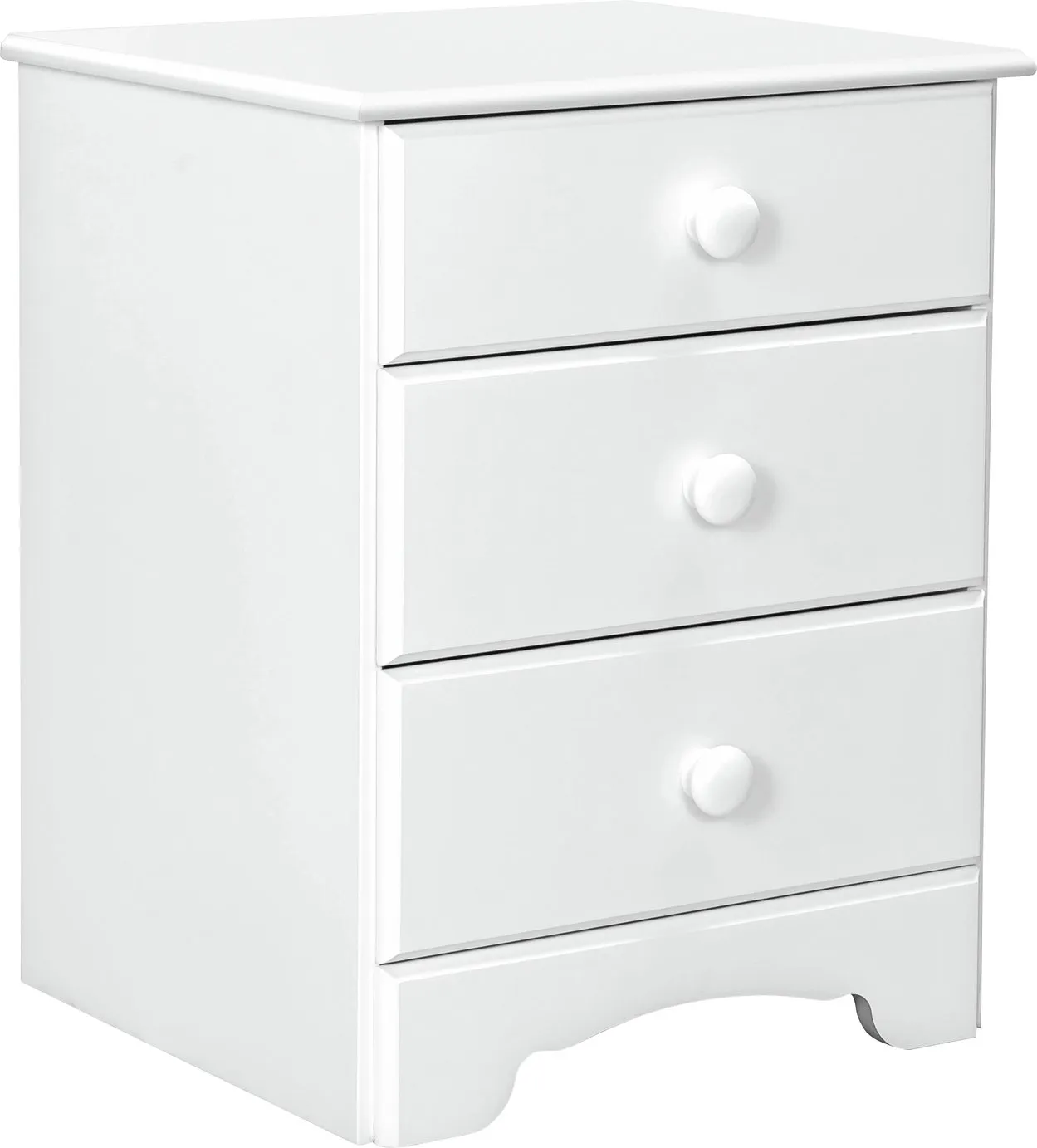 Argos Home Nordic 3 Drawer Bedside Table - Soft White