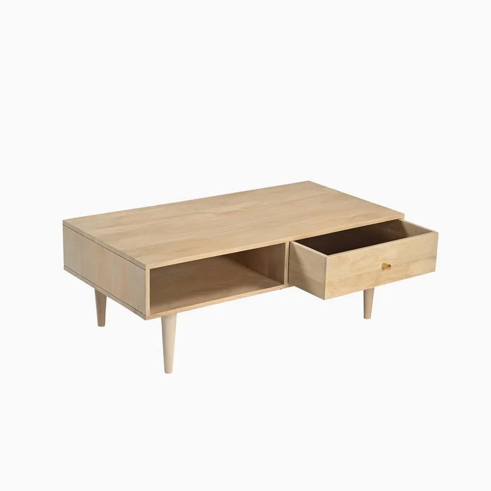 FurnitureboxUK Everest Rectangle White Oak Wood Storage Coffee Table in Light Brown 5