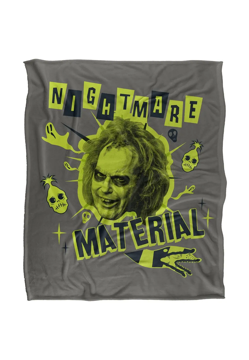 Warner Brothers Beetlejuice 50x60 Nightmare Silky Touch Super Soft Throw Blanket in White