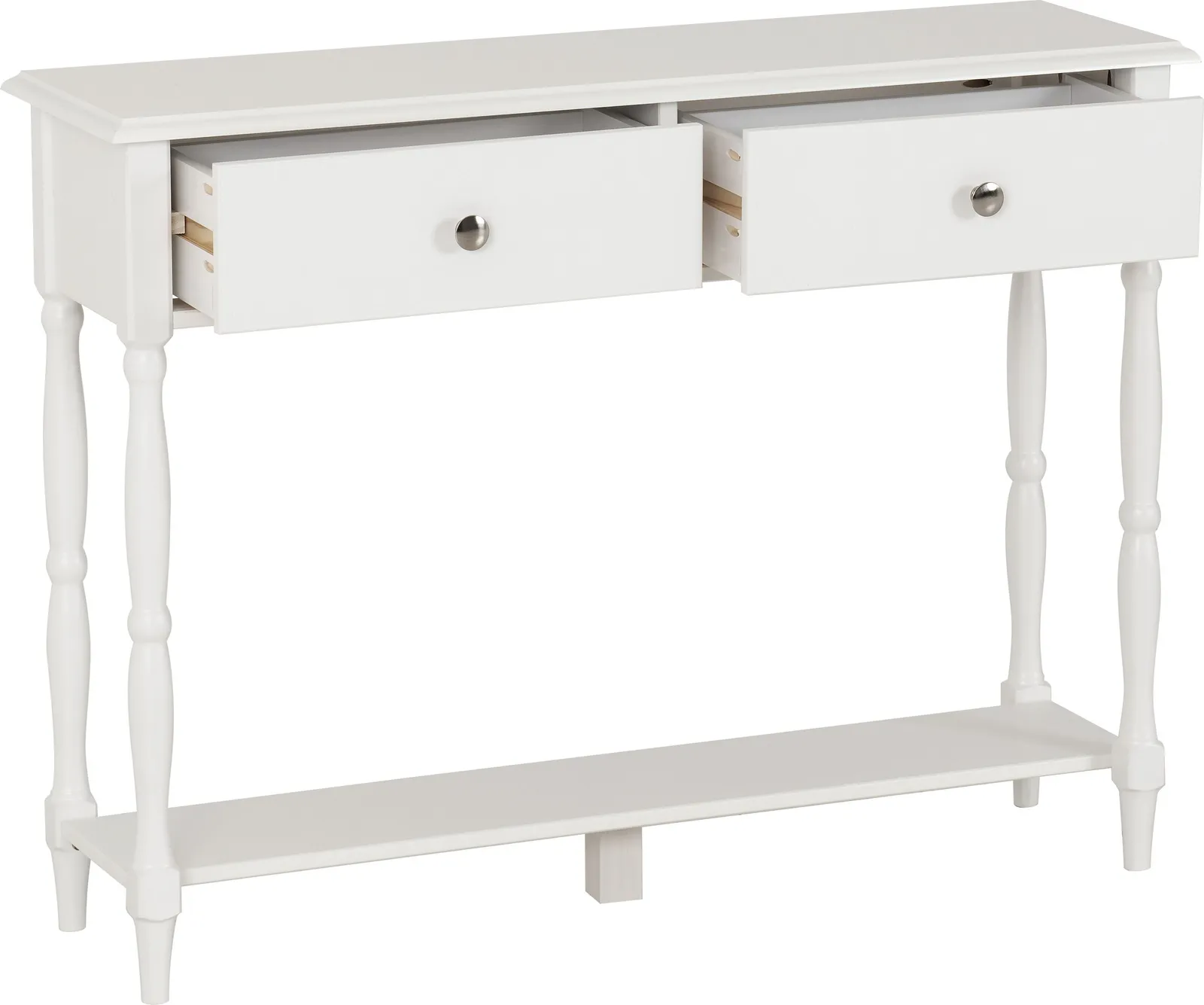 Seconique Stratford 2 Drawer Console Table in White 4