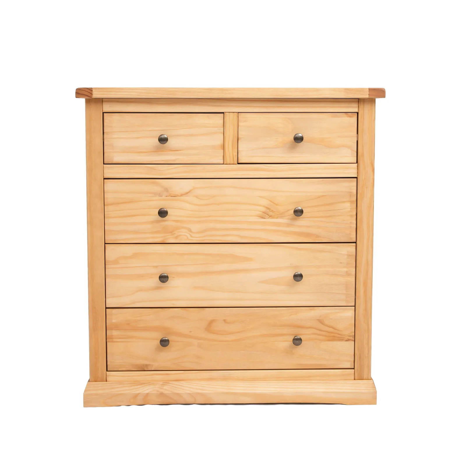 Cabinet Bits Lucca 5 Drawer Chest of Drawers Brass Knob in Light Brown 2