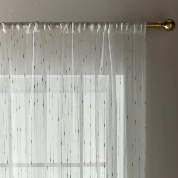 Reluxed Metallic Slot Top Single Voile Panel 1