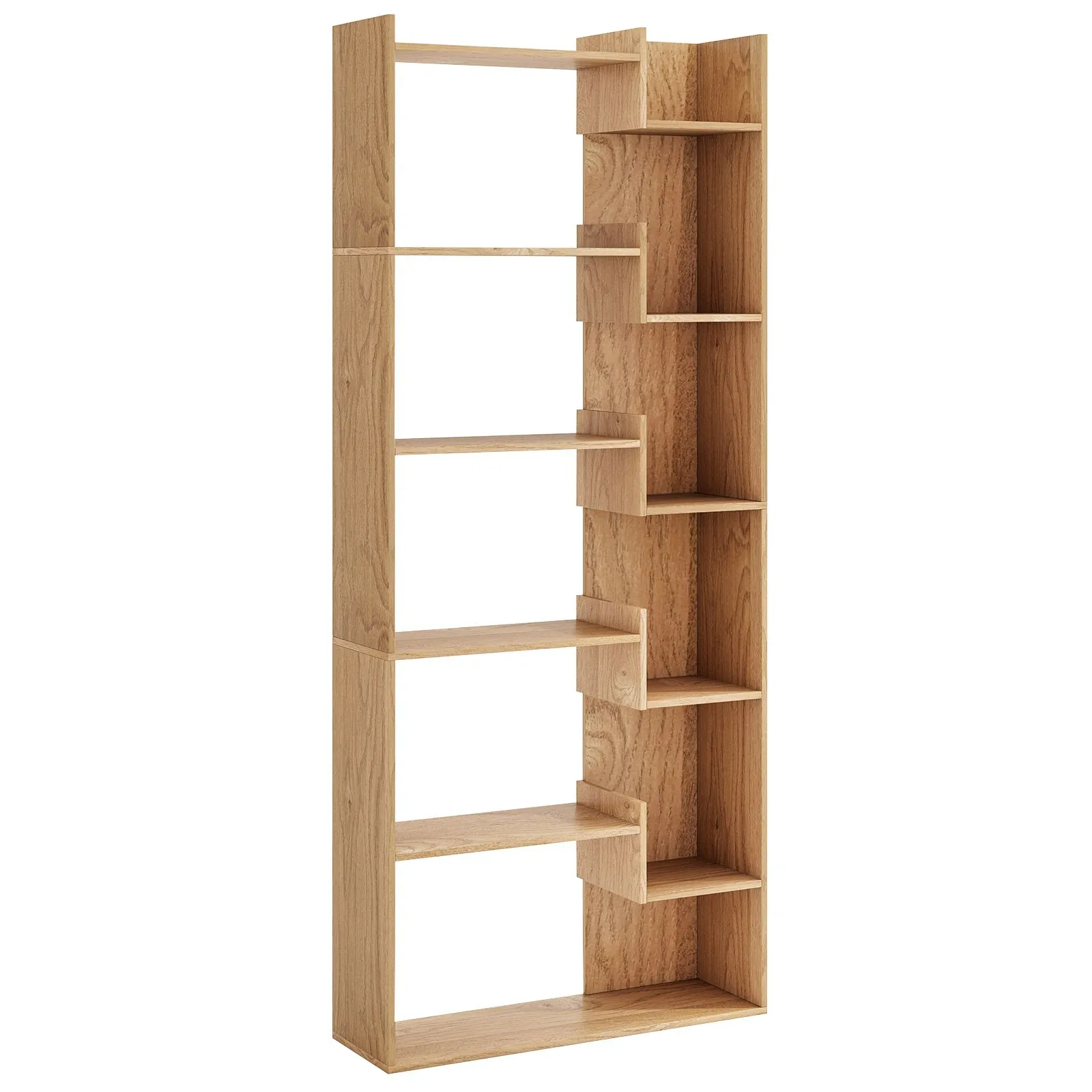 Costway 6-Tier Bookcase Wooden Storage Shelving Unit Book Display Rack in Natural 5
