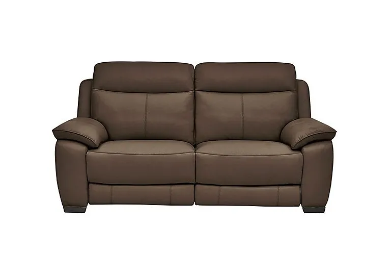 Starlight Express 2 Seater Leather Recliner Sofa with Power Headrests - Dark Chocolate