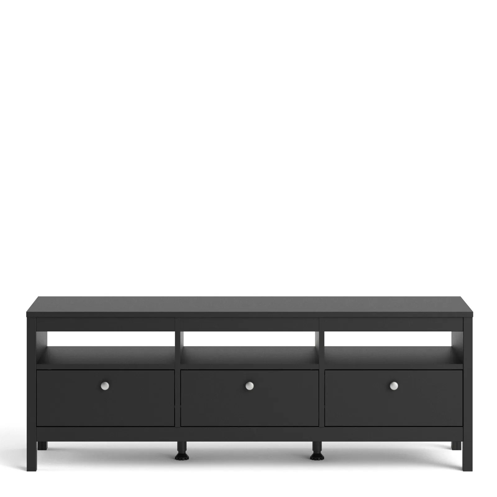 Furniture To Go Madrid TV Unit 3 Drawers in Black 2