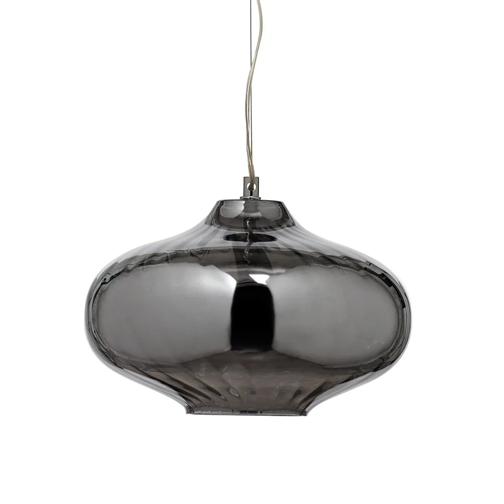 Large Optic Glass Pendant, Smoke
