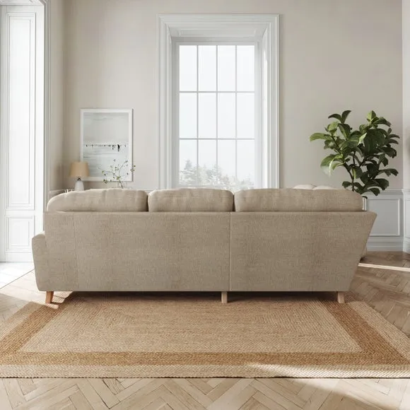 Martha Slub Faux Linen Full Corner Sofa 3